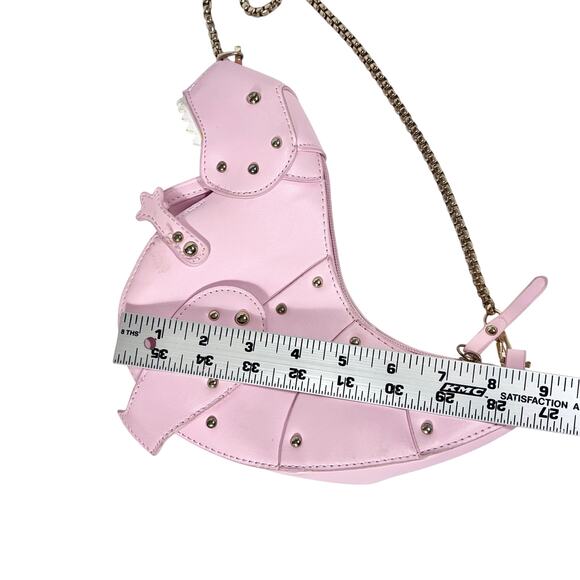 Cute Cartoon Dinosaur Shoulder Bag Pink PU Chain Strap Purse Handbag Clutch Bag - Picture 11 of 13